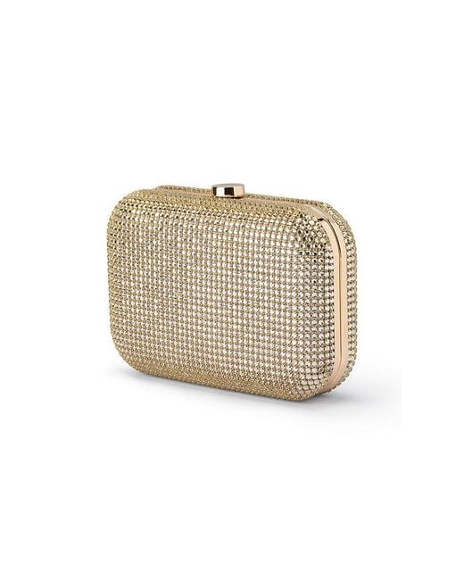 Olga Berg Natural Rae Crystal Clutch