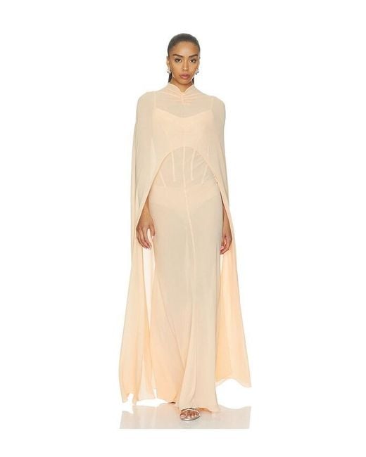 Anna October Natural Janet Slip Dress With Draped Bust