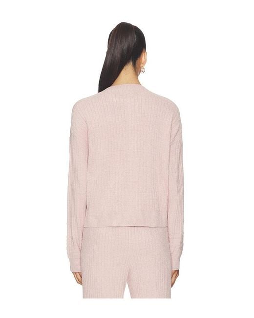 Barefoot Dreams Pink Cozychic Ultra Lite Textured Rib Cardigan