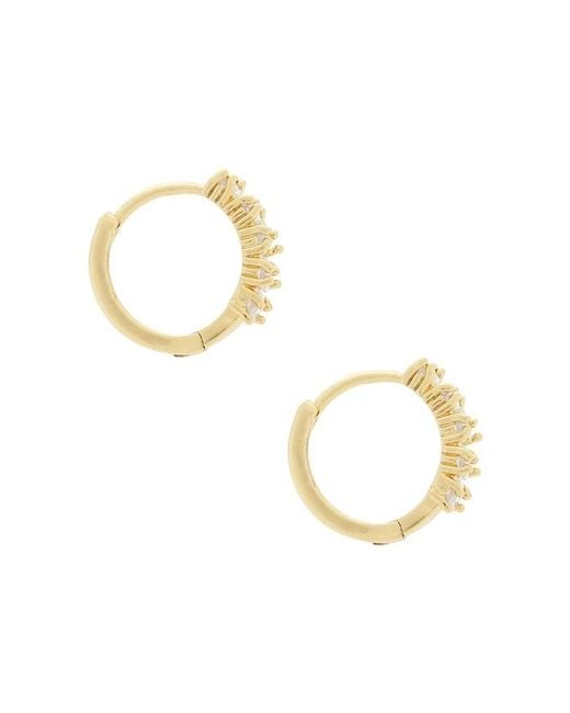 Mazin Jewels Metallic Baguette Hoop Earrings