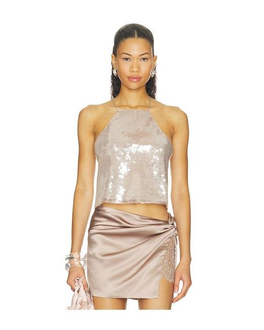 retroféte Natural Norma Sequin Top