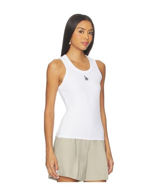 Terez White X Revolve Dodgers Scoop Neck Rib Tank Top