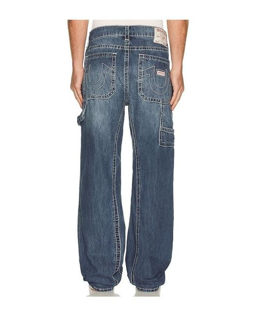 True Religion Blue Vinny Ultra Baggy Carpenter Big T Denim Pant for men
