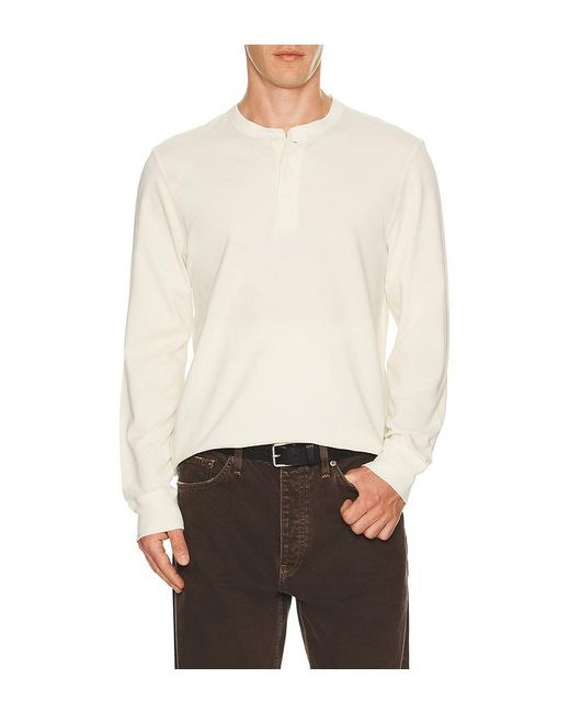 Faherty Brand Natural Waffle Henley Shirt for men