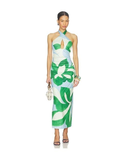 Seven Wonders Green Aubrie Cross Front Midi Dress