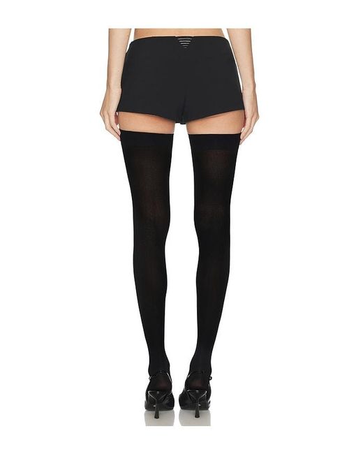 Halo Black Brace Waist Tailored Shorts