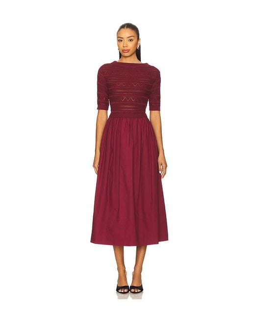 Cleobella Red Midi-Kleid Ava