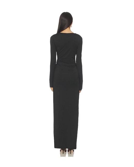 SNDY'S Black Ashley Scoop Neck Maxi Dress