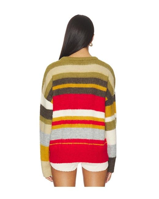 GUIZIO Red Oversized Stripe Jumper