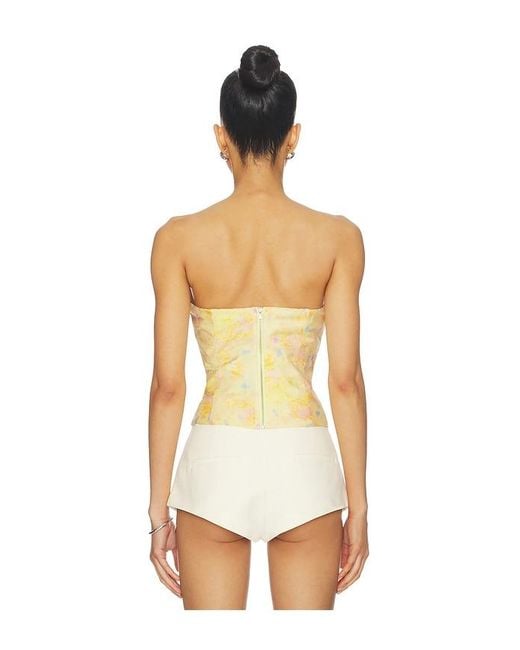 Bardot Yellow Amina Strapless Top
