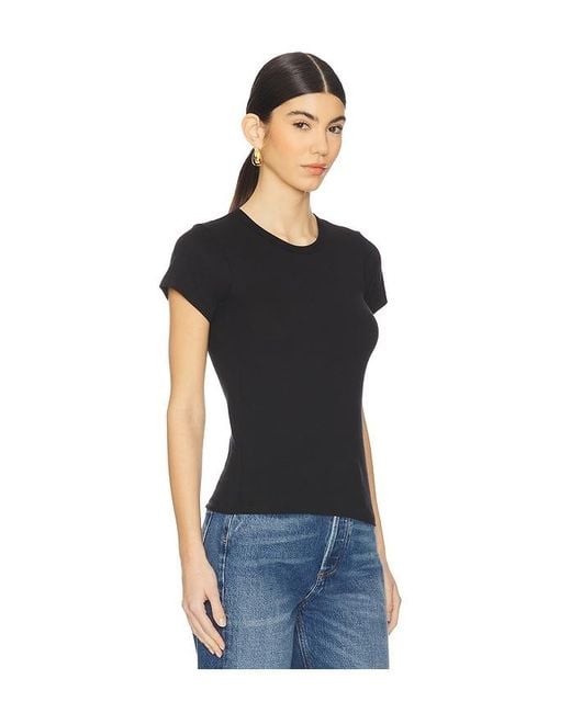 ÉTERNE Black Fitted Crewneck Short Sleeve Top