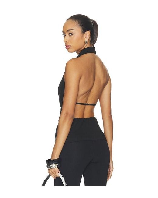 superdown Black Imah Halter Top