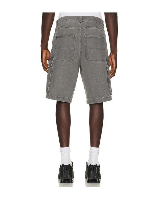 Huf Gray Oval Denim Cargo Short for men