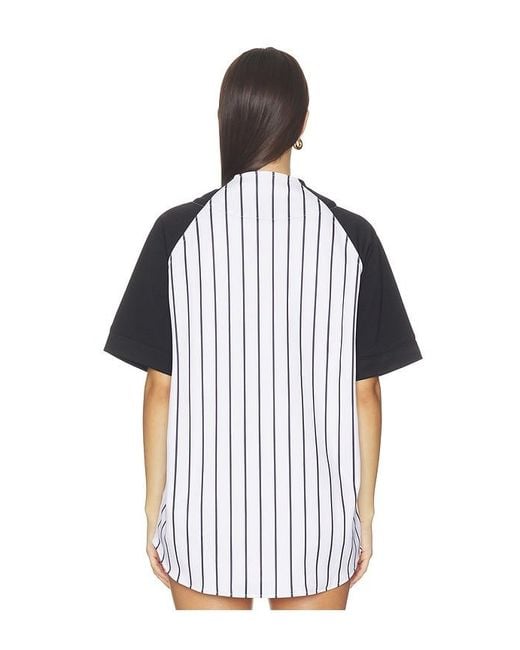 ANTI SOCIAL SOCIAL CLUB Black Pinstriped Baseball Jersey for men
