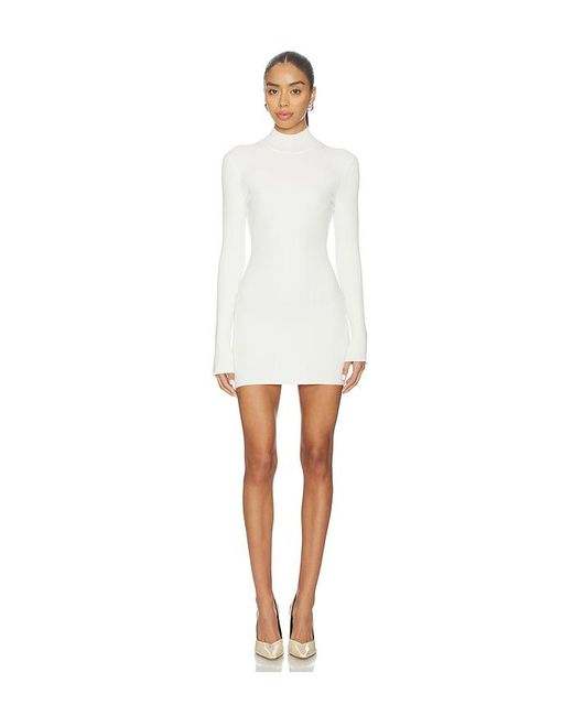 Lovers + Friends White Britt Faux Fur Cuff Mini Dress