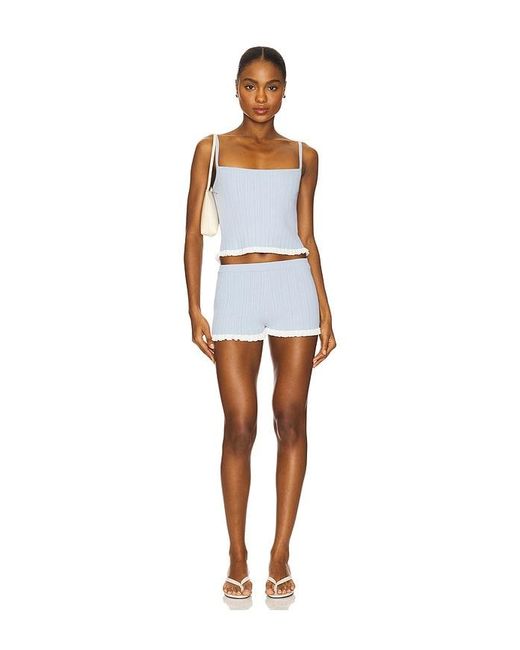 Lovers + Friends Blue Marna Rib Short