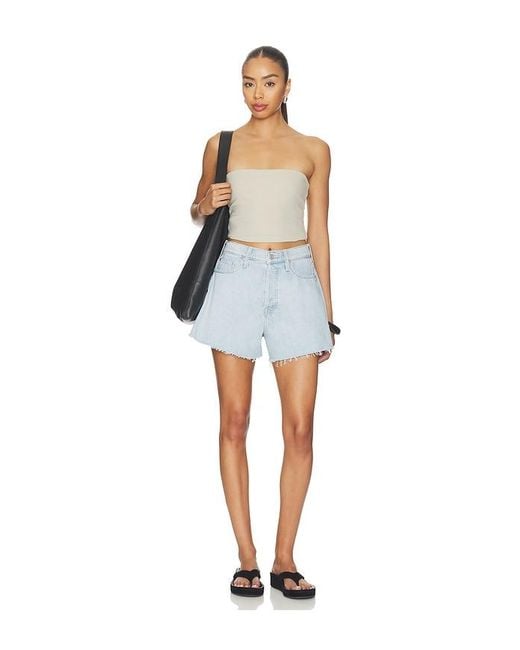 Mother Blue Flutter Short Fray Shorts