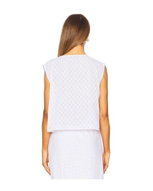LNA White Kala Eyelet Top