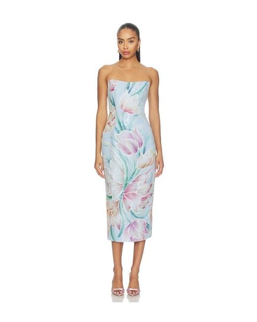 Elliatt Blue Priselle Strapless Midi Dress
