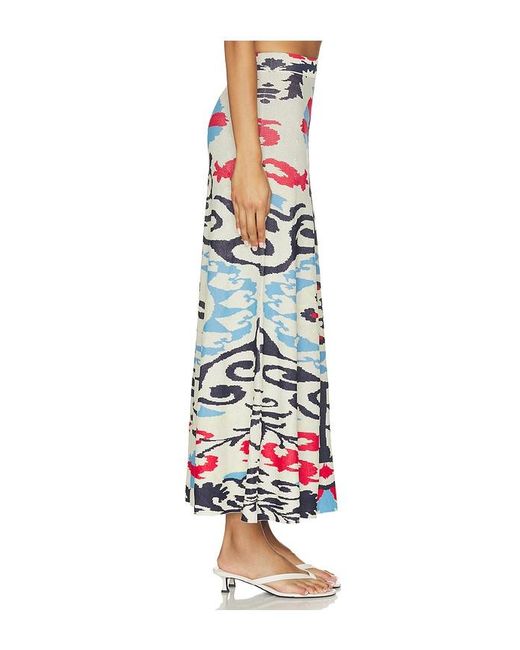 MISA Los Angles White Ocean Midi Skirt