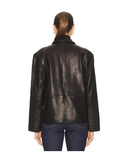 GRLFRND Black Marlo Leather Blazer