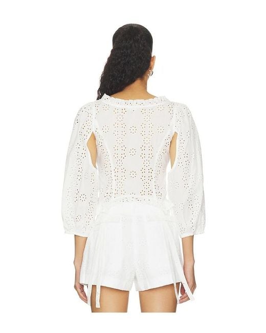 Sandy Liang White Palisade Top