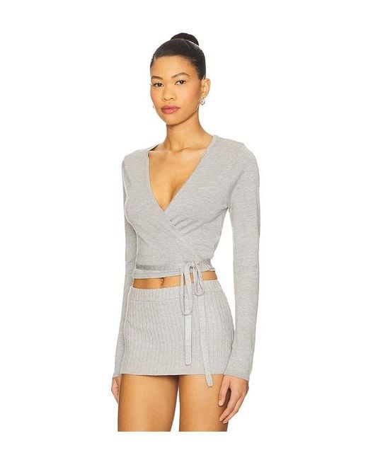 Frankie's Bikinis White Whisper Knit Wrap Top