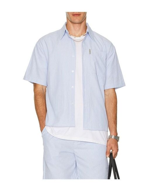 House Of Sunny White Seersucker Box Fit Shirt for men