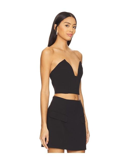 Bardot Black Delphi Strapless Crop Top