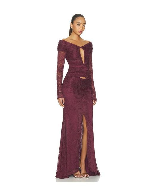 Misha Red The Kali Ruffle Lace Dress