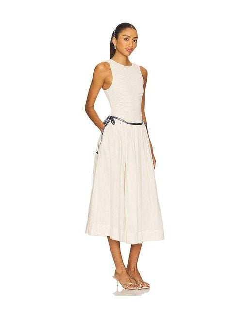Free People White Nightingale Solid Midi Dress