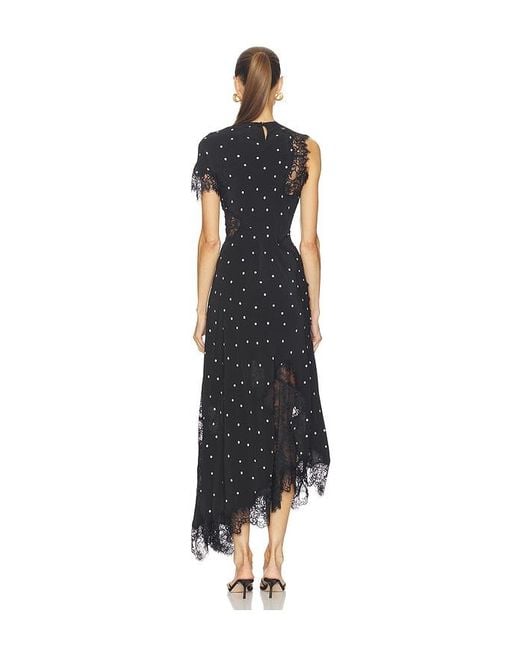 A.L.C. Black Alessia Polka Dot Crepe And Lace Maxi Dress