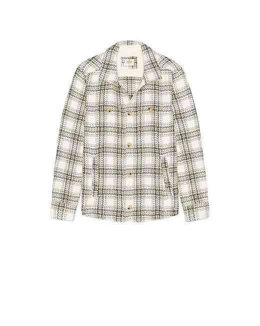 Marine Layer White Max Herringbone Overshirt for men