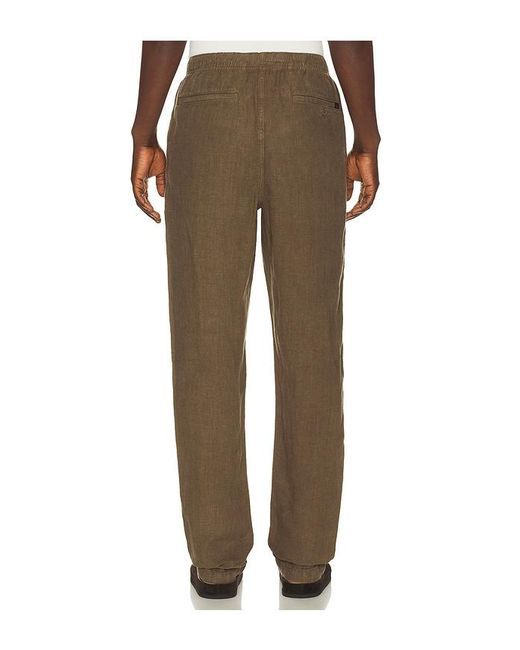 Faherty Brand Brown Linen Drawstring Pants for men