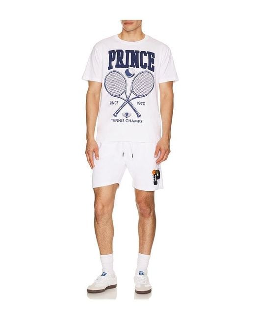 Prince Tennis White Brushed Fleece Short for men