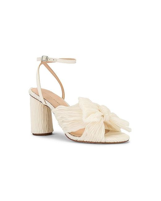 Loeffler Randall White Camellia Pleated Bow Heel