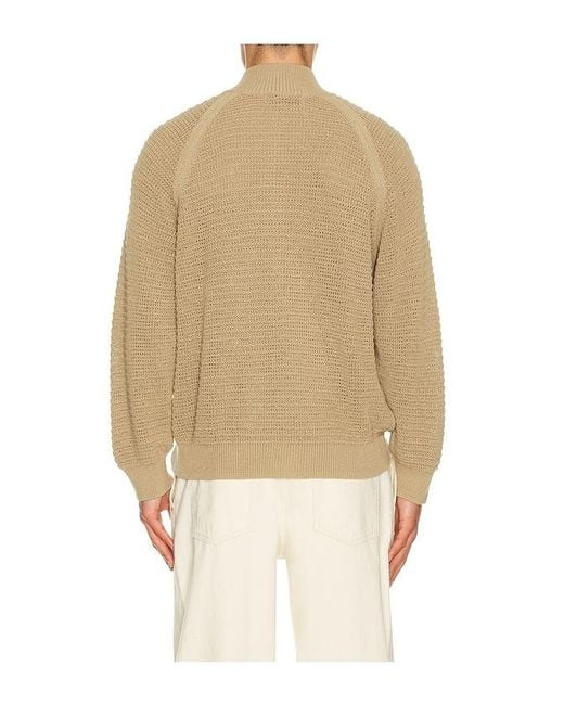 LE17SEPTEMBRE Natural Open Knit Zip Up Cardigan for men
