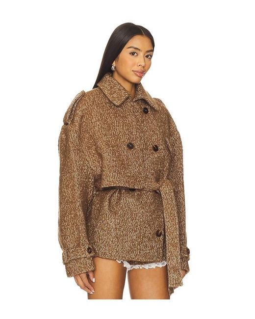 YUHAN WANG Brown Herringbone Coat
