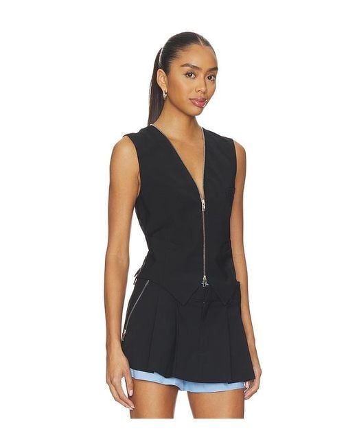 Alexander Wang Black Tailored Vest With Zipper
