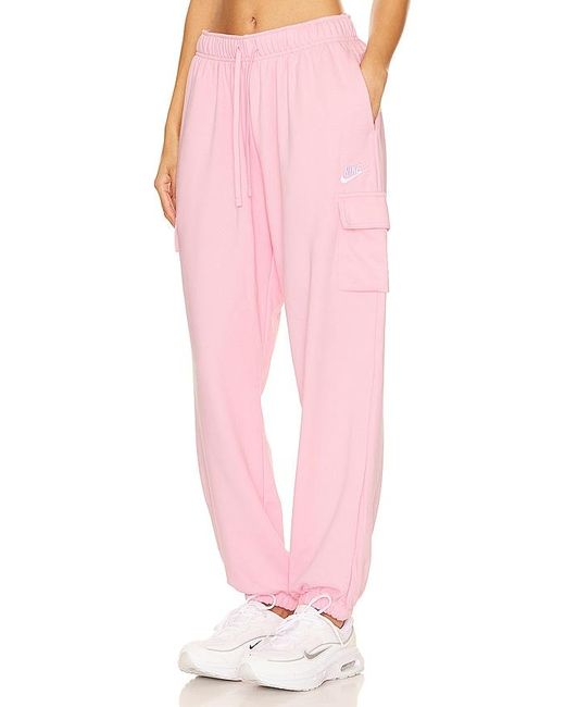 Nike Pink Club Fleece Cargo Sweatpants