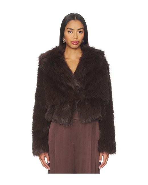 The Sei Brown Faux Fur Bomber Jacket
