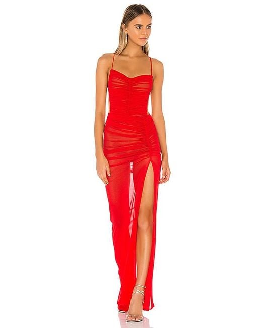 Michael Costello Red X Revolve Follie Gown