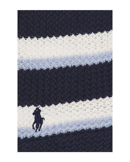 Polo Ralph Lauren Blue Short Sleeve Yarn Dyed Textured Herringbone Andy Camp Striped Shirt for men