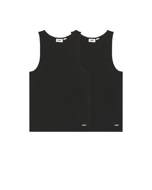 Obey Black 2 Pack Standard Rib Tank for men