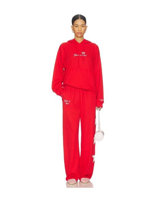 The Mayfair Group Red You'Re A Star Relaxed Hoodie