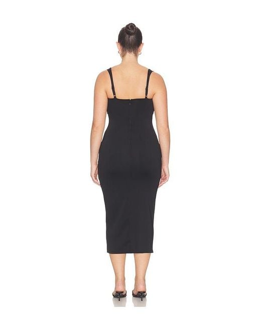 GOOD AMERICAN Blue Sculpting Sweetheart Midi Dress