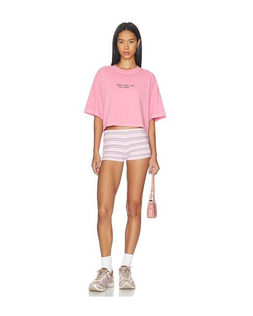 Closed Pink Cropped Boxy Tee Shirt