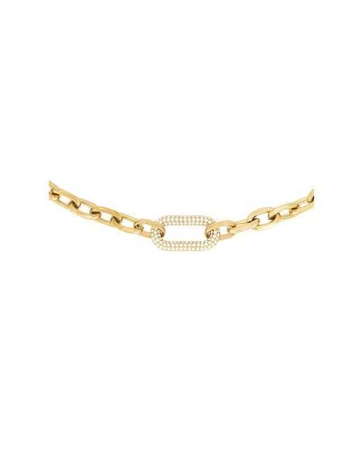 petit moments Metallic Pave Carabiner Necklace