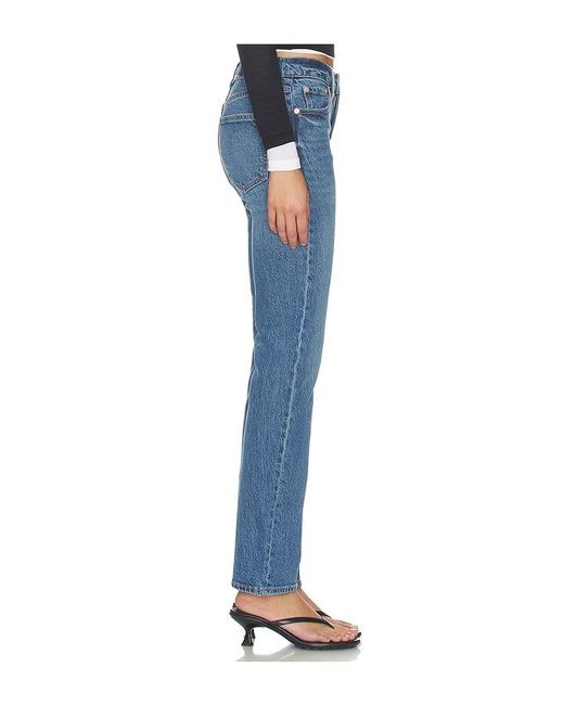 Pistola Blue Aleks Mid Rise Straight Leg Jeans