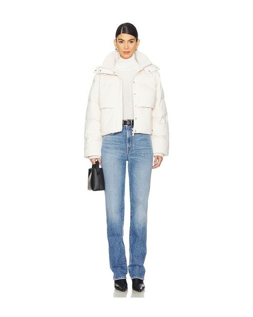 Jonathan Simkhai White Wool-Blend Hooded Puffer Jacket